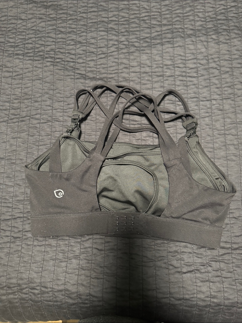Sweat and Milk Black Strappy Sports Bra
